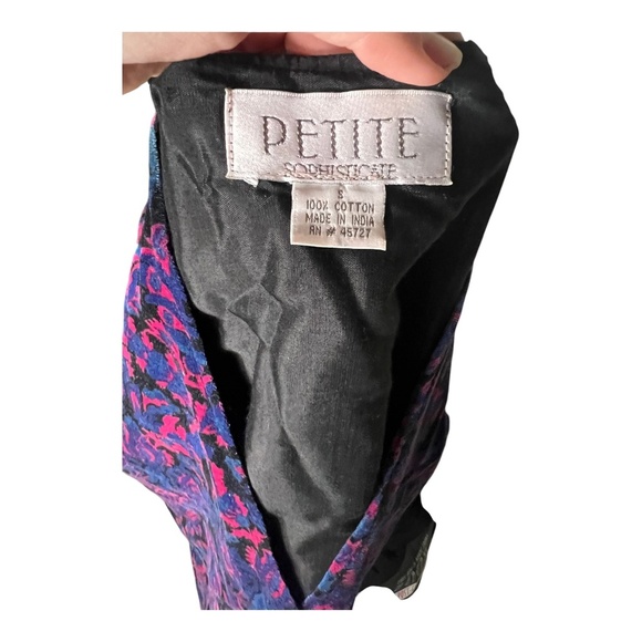 Vtg 90's Boho Pink & Purple Cotton Vest Small Phoebe Buffay - Picture 2 of 3